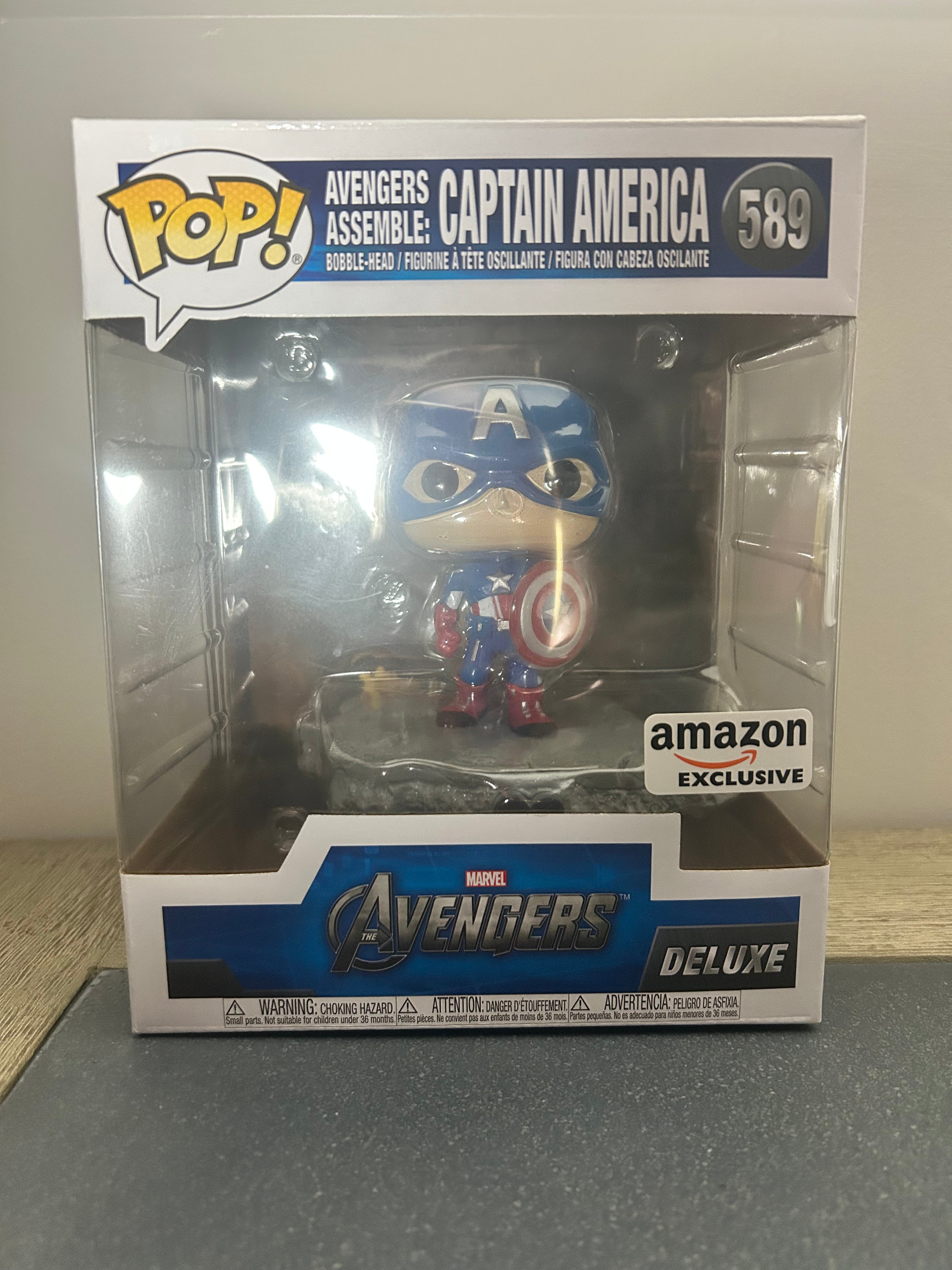 Funko Pop! Deluxe Avengers Assemble Captain America Amazon Exclusive #589